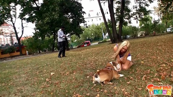 Sabrina Blond and Black Man