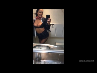 Stewardess Joins The Masturbation Mile High Club In The Lavatory